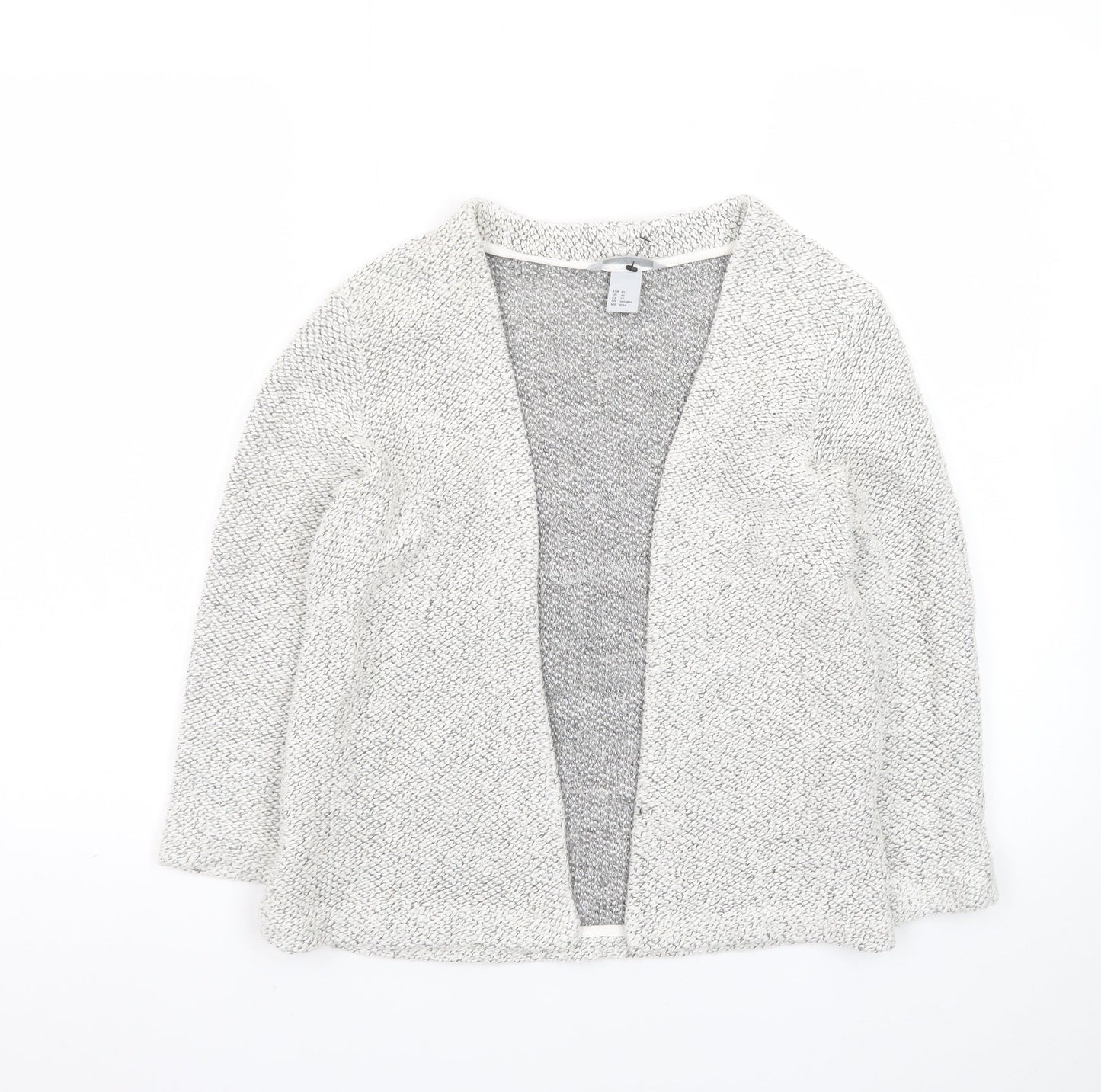 H&M Women's Grey XS Open Knit Long Sleeve Cardigan