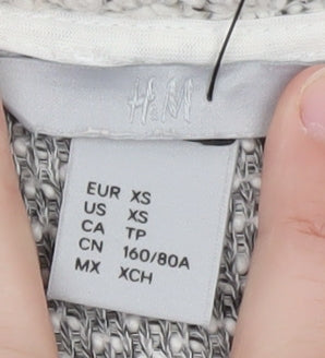 H&M Women's Grey XS Open Knit Long Sleeve Cardigan