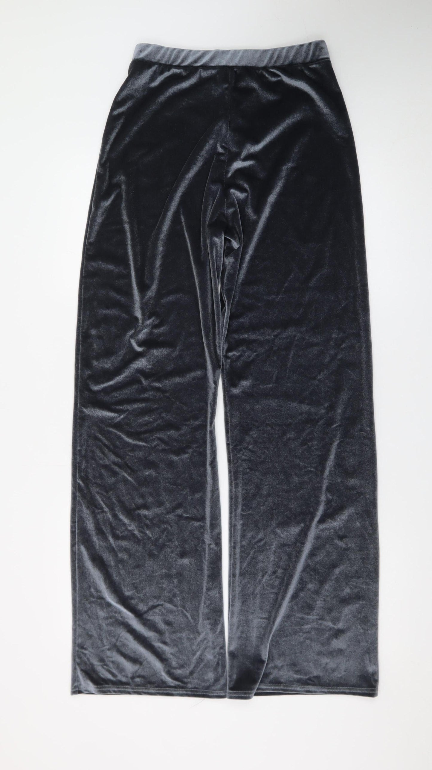 Collusion Women’s Grey Velvet Wide-Leg Trousers Size 10