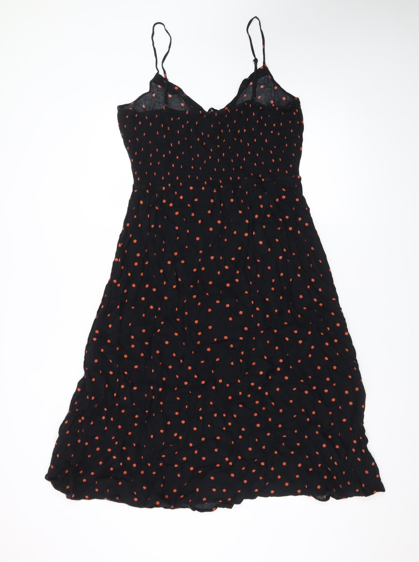 Warehouse Womens Black Polka Dot Midi Slip Dress Size 16
