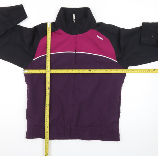 Reebok Women's Purple Black Full Zip Bomber Jacket Size S