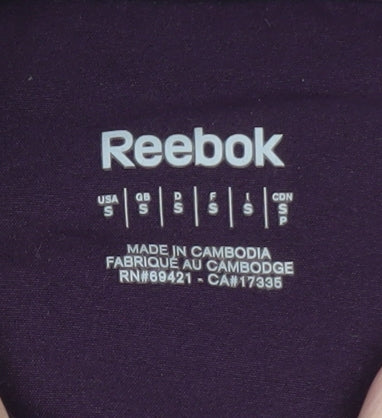 Reebok Women's Purple Black Full Zip Bomber Jacket Size S