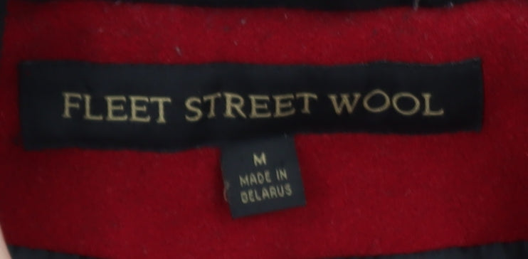 Fleet Street Wool Women's Red Hooded Mid-Length Wool Blend Coat Size M