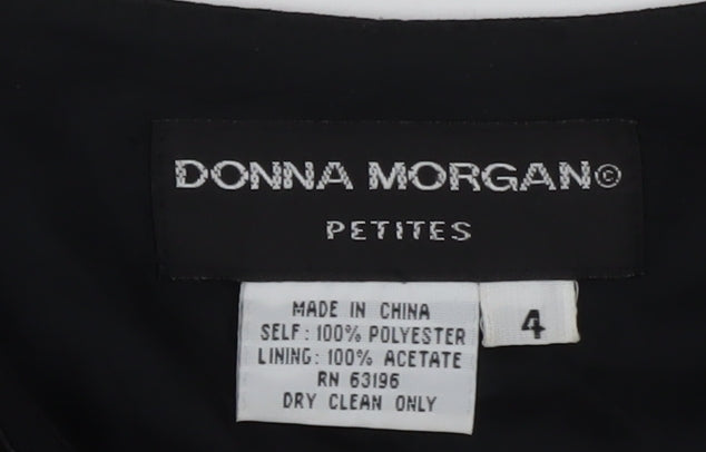 Donna Morgan Women Black Petite Cropped Suit Jacket Size 8 Polyester