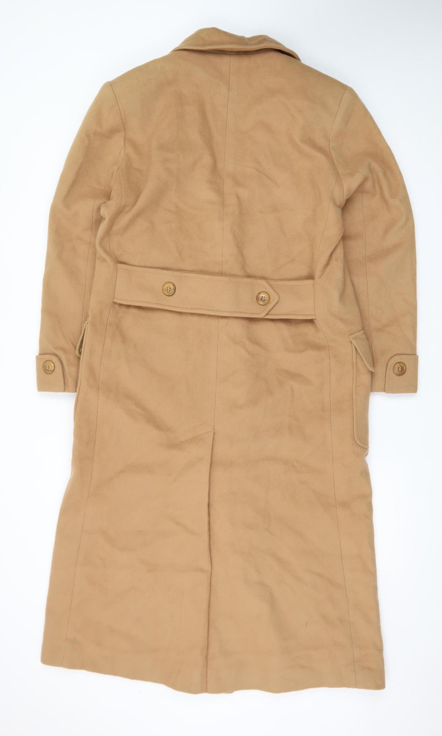 Mayfair Women's Beige Wool Blend Long Trench Coat Size 10