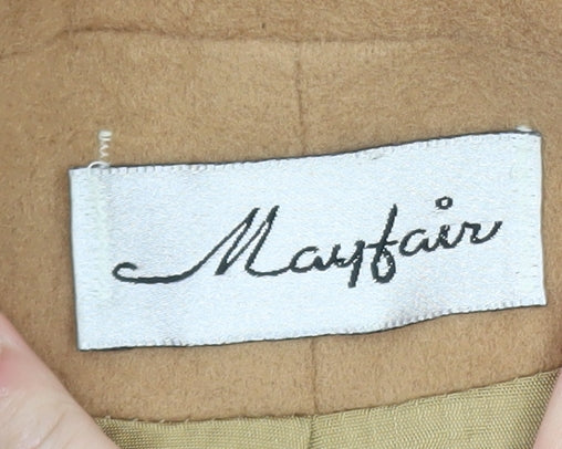 Mayfair Women's Beige Wool Blend Long Trench Coat Size 10