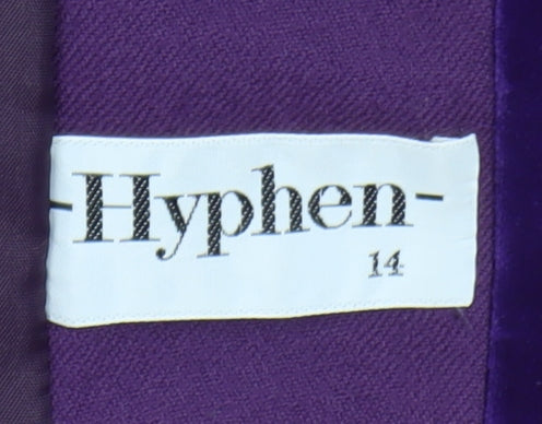 Hyphen Women’s Purple Wool Blend Peak Lapel Blazer Size 14