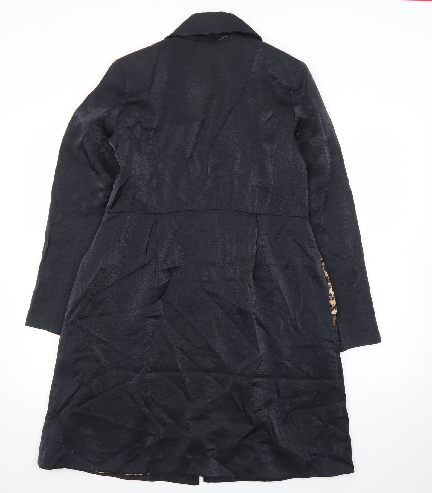 UBU Women’s Black Long Overcoat Size S Cotton Nylon Lightweight