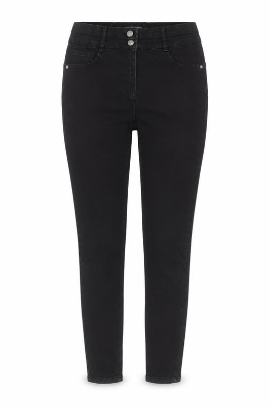 Front view of Falmer Heritage Women’s Black Skinny Jeans, size UK 12 Slim, Stretch Denim