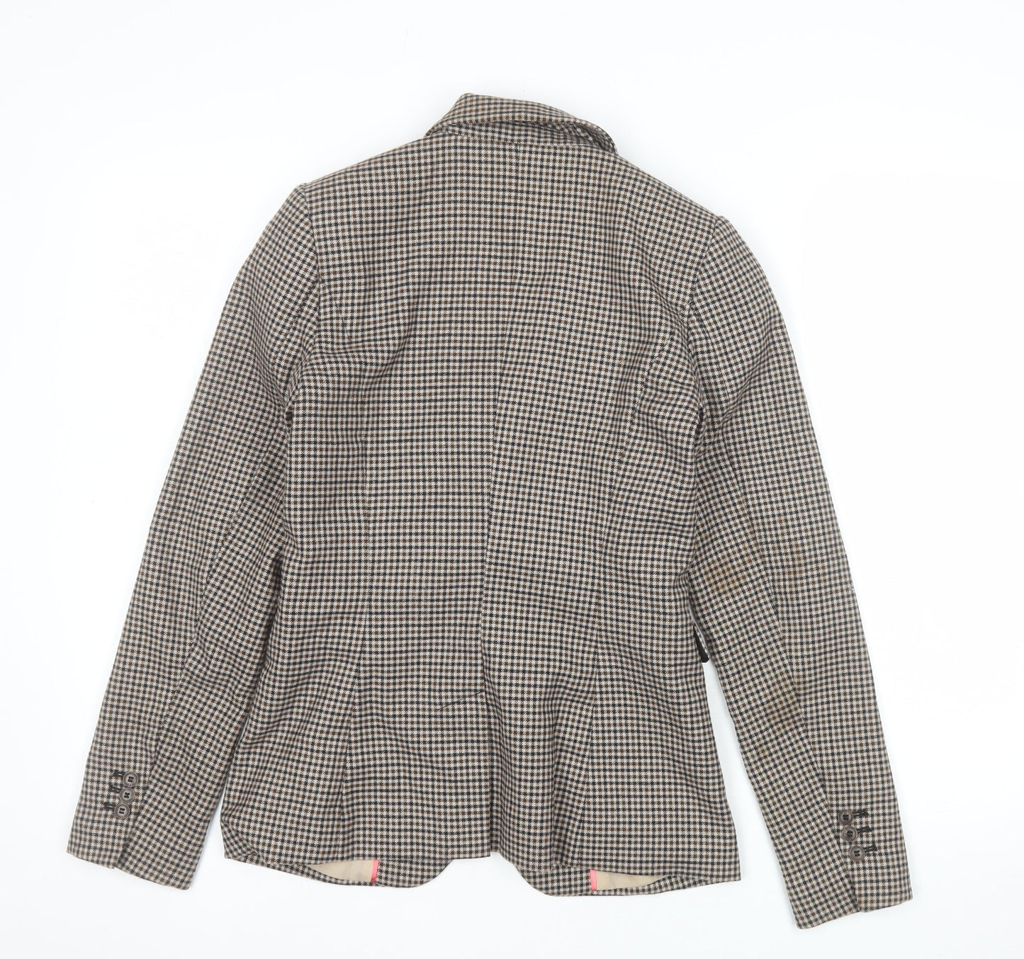 H&M Women's Brown Houndstooth Slim Fit Blazer Size 4