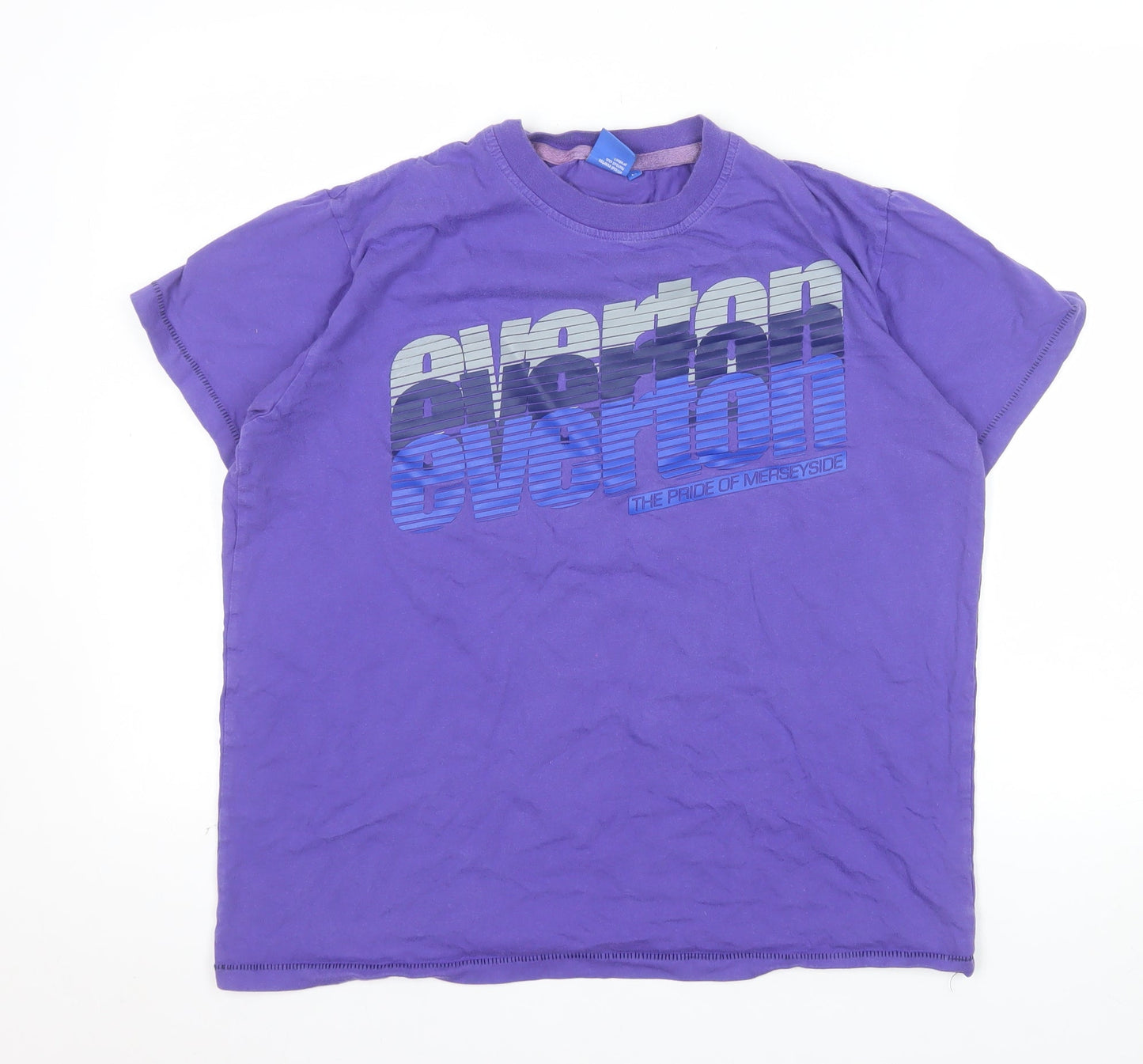 Everton Men's Purple Graphic Football T-Shirt Size M