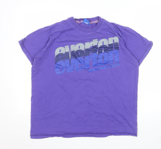 Everton Men's Purple Graphic Football T-Shirt Size M