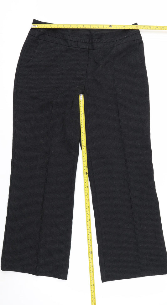 Marks and Spencer Women’s Black Wide-Leg Knit Trousers Size 14