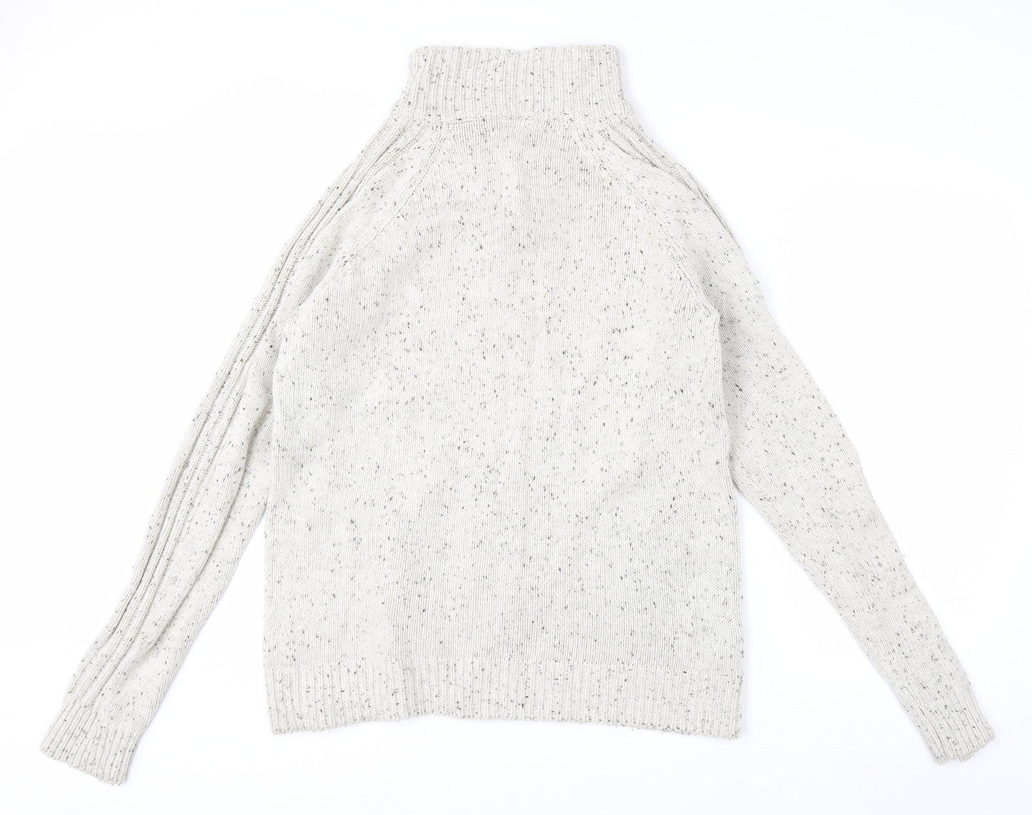 Boston Crew Men's Beige Cable-Knit High Neck Pullover Jumper Size M