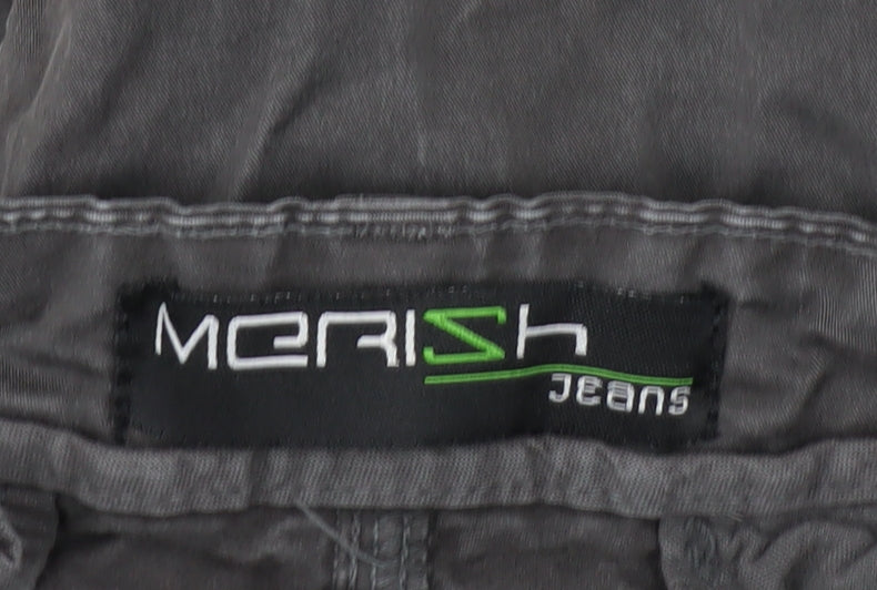 Merish Men's Grey Straight Leg Chino Trousers Size 36x34