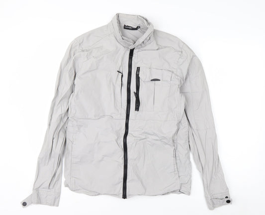 Alessandro Zavetti Men's Grey Cotton Windbreaker Jacket M