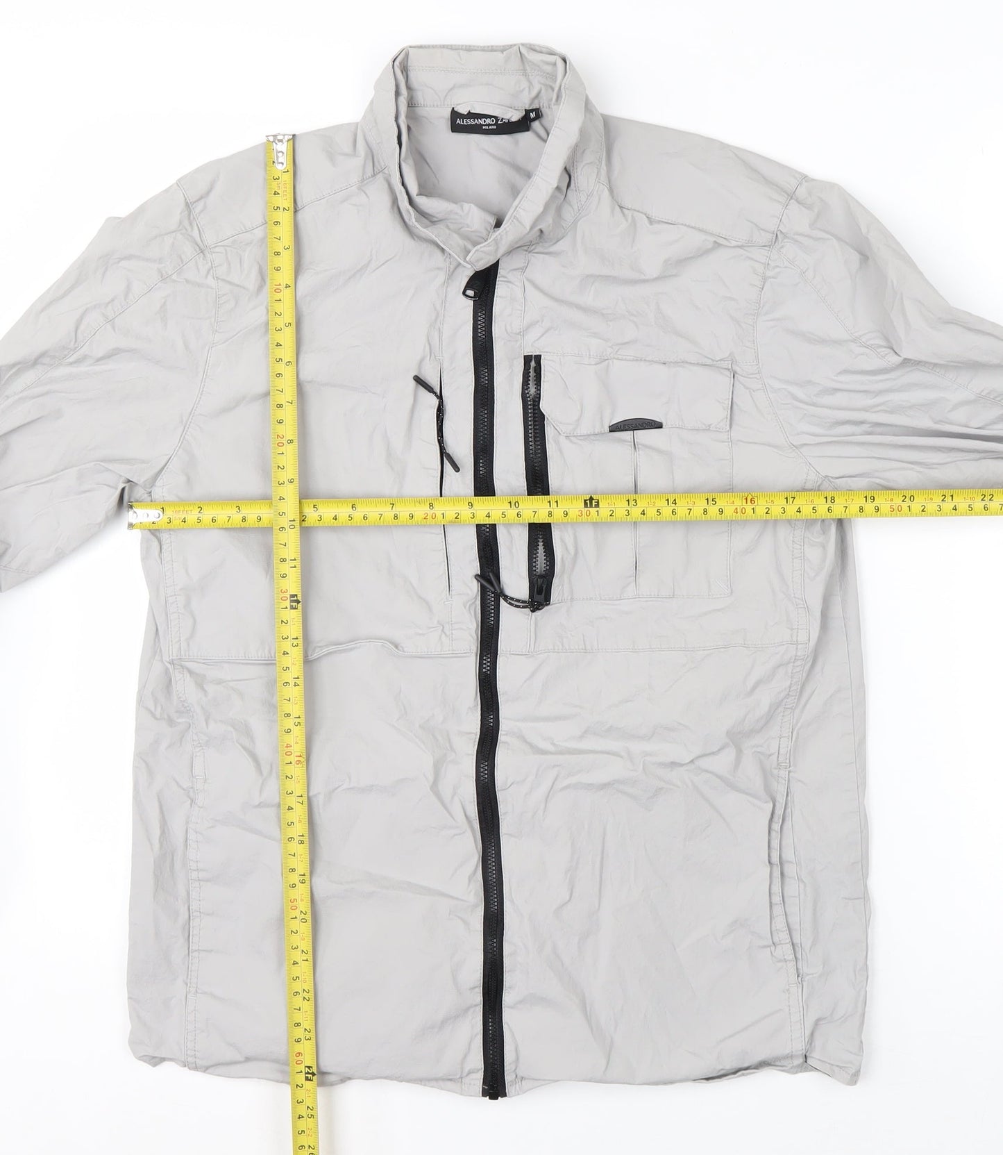 Alessandro Zavetti Men's Grey Cotton Windbreaker Jacket M