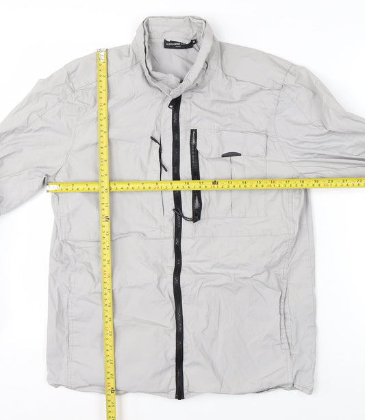 Alessandro Zavetti Men's Grey Cotton Windbreaker Jacket M