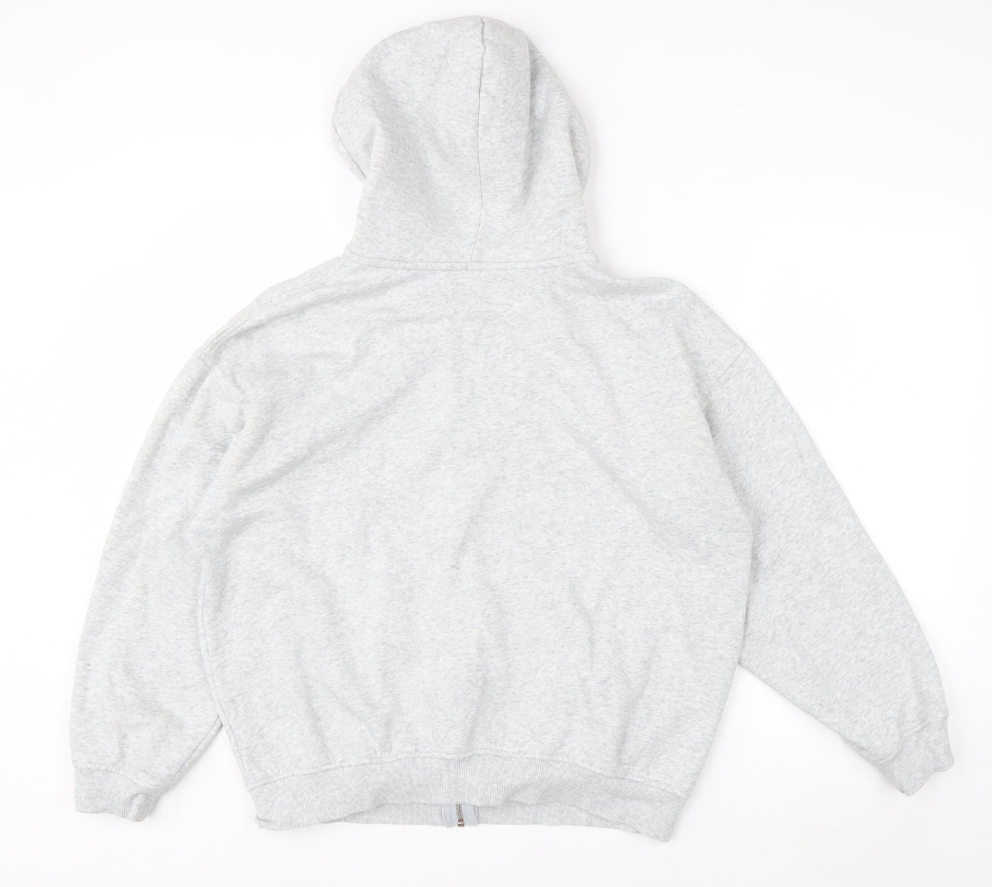 H&M Divided Women Grey Harvard Full Zip Hoodie Size 12 Cotton Blend