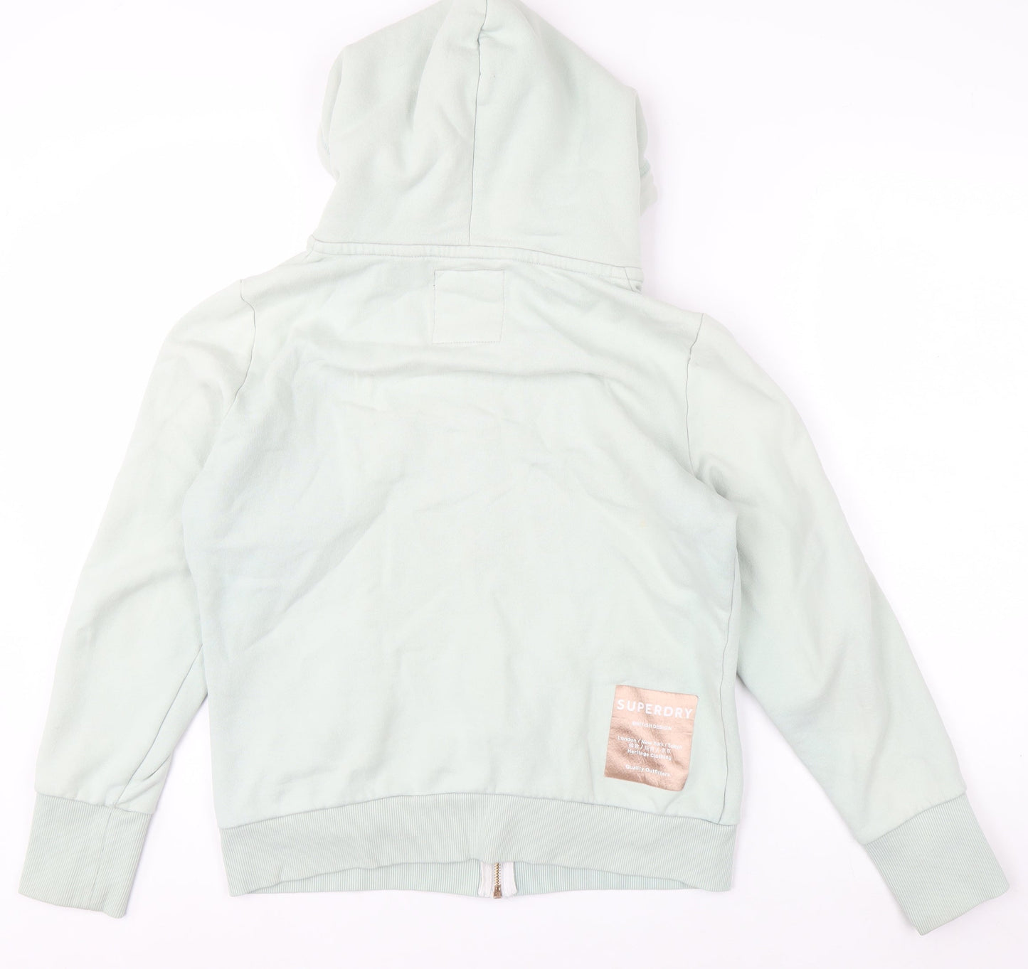 Superdry Womens Mint Green Full Zip Hoodie UK14 Cotton Blend