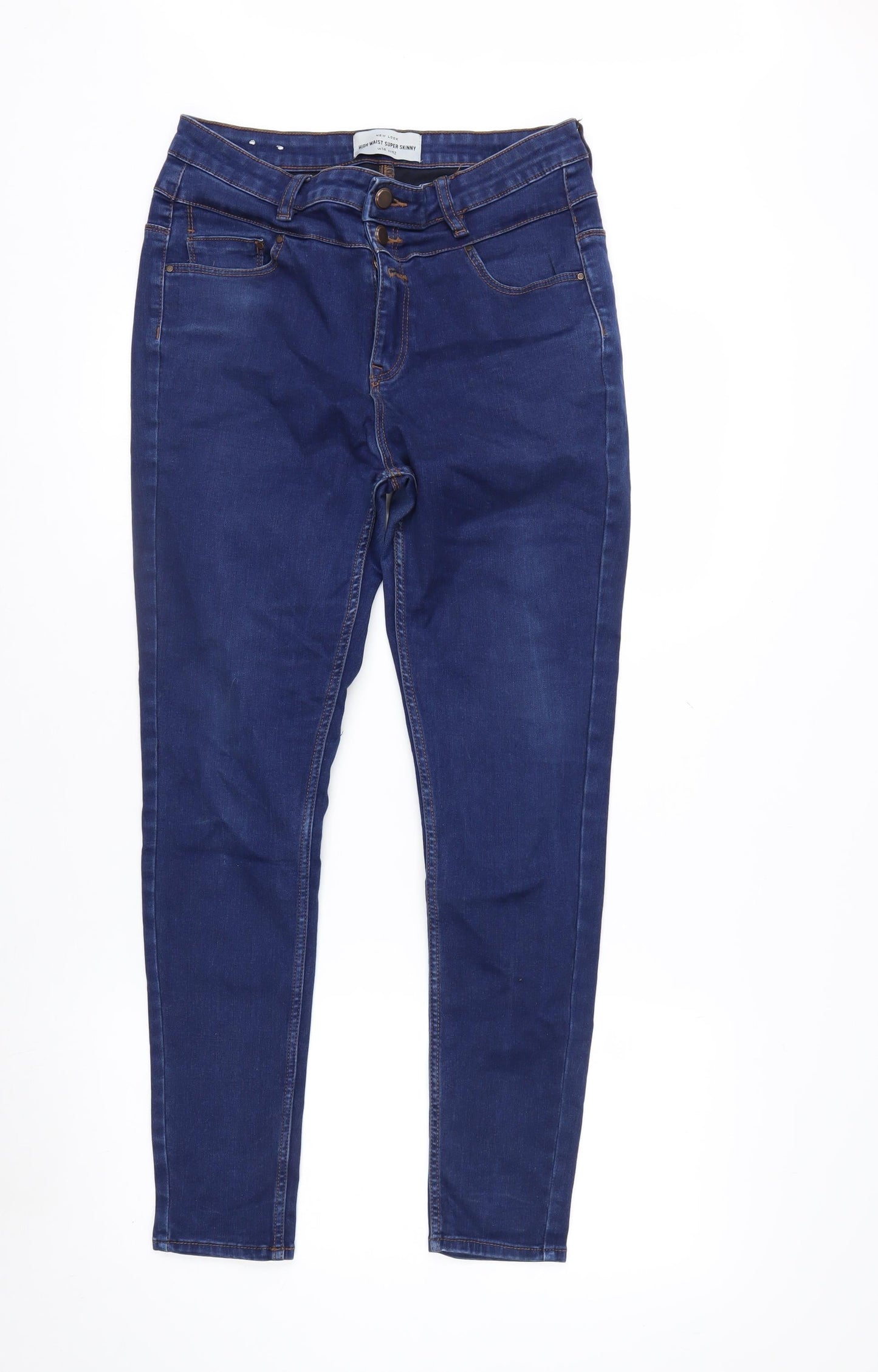 New Look Women's Blue High Waist Super Skinny Jeans UK14