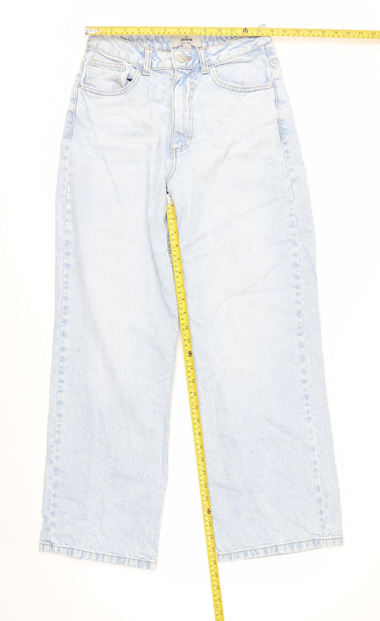 New Look Teens Blue Wide-Leg Denim Jeans Size 14 Cotton