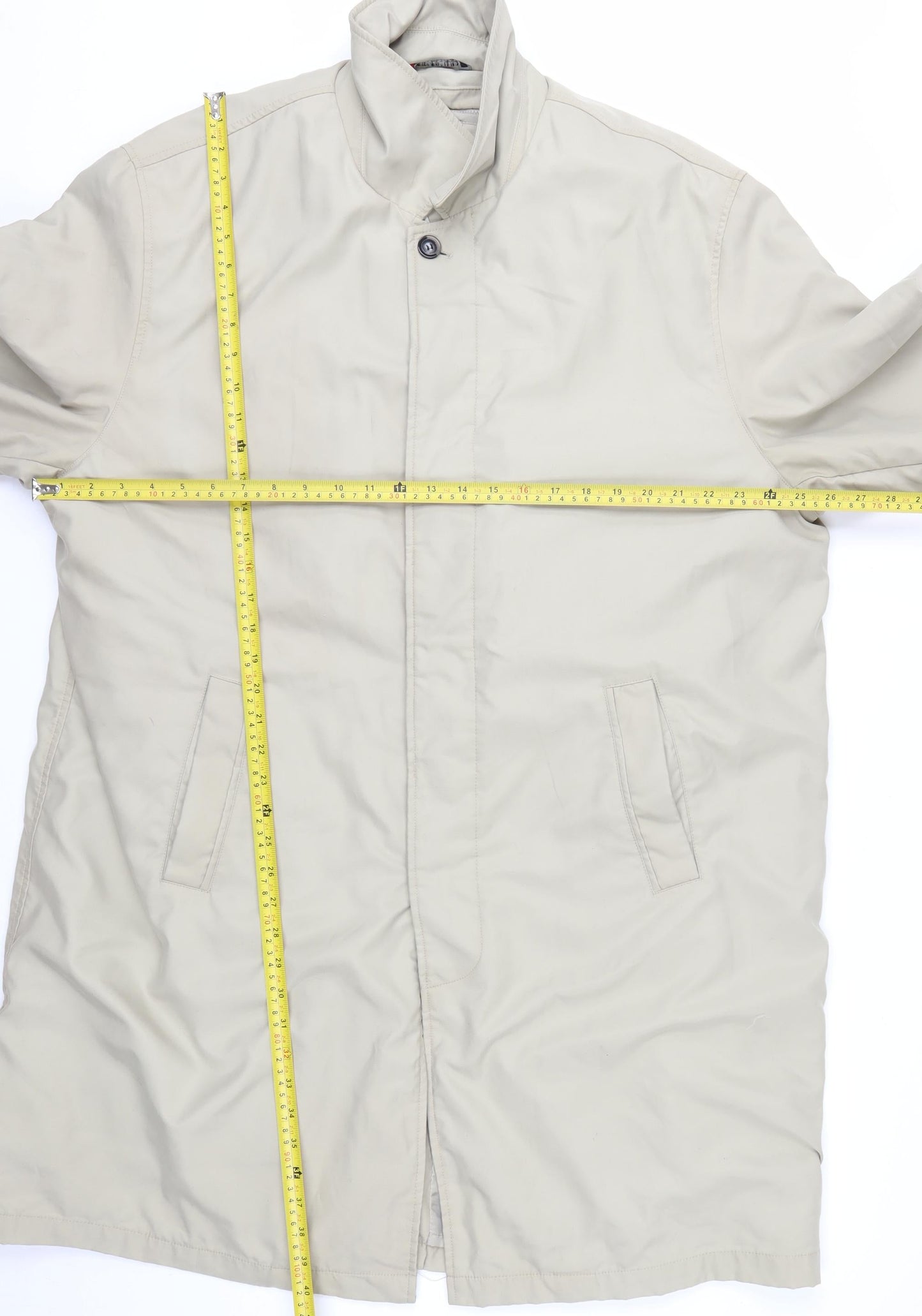 Ciro Citterio Men's Beige XL Overcoat Classic Long Formal Jacket