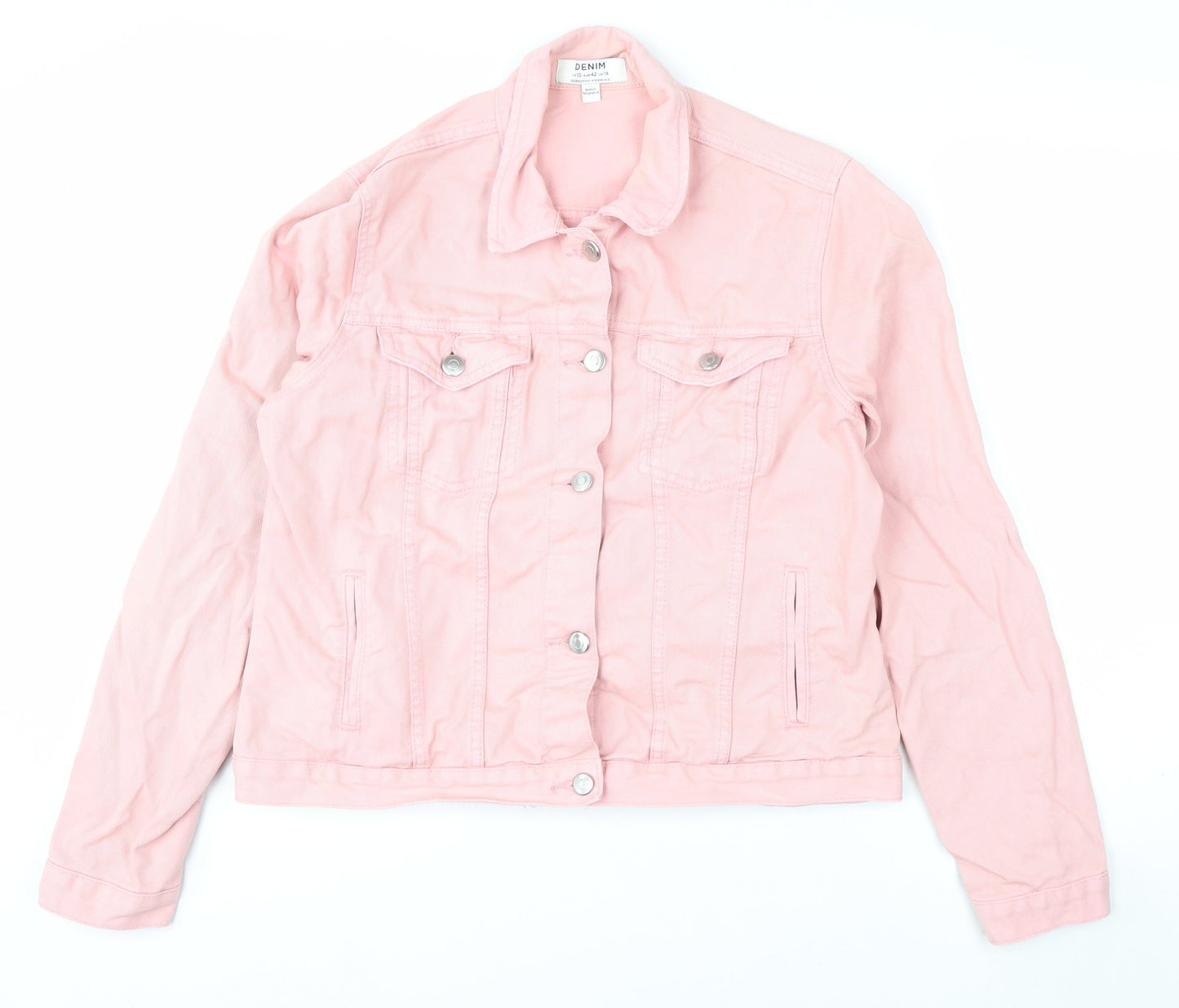 Dorothy Perkins Women's Pink Cotton Denim Jacket UK 14