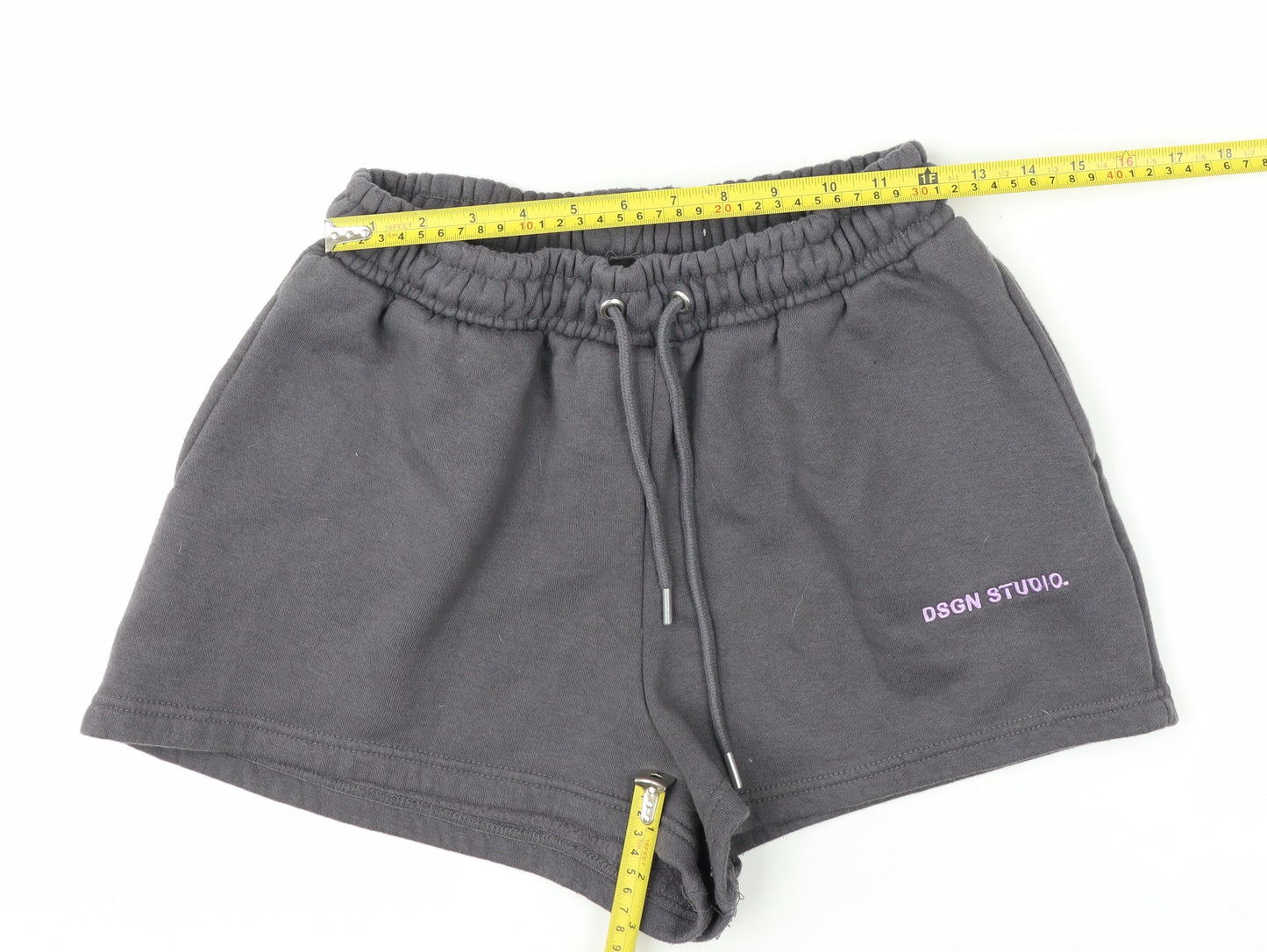 Boohoo Womens Black DSGN Studio Sweat Shorts Size M Cotton Blend
