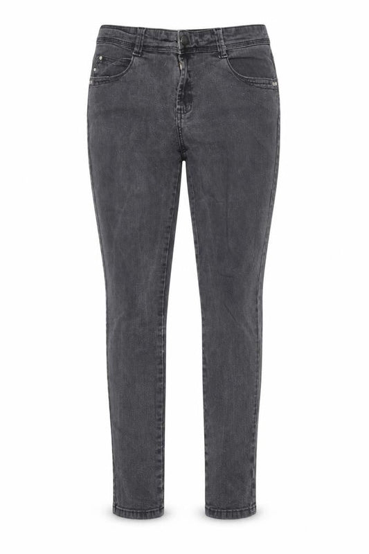 Front view of Denim Co Women Grey Skinny Jeans, size 14, Stretch Denim