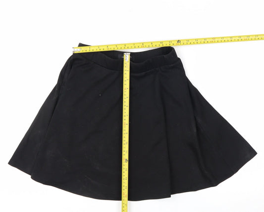 New Look Women Black A-Line Short Skirt Size 10 Polyester Blend