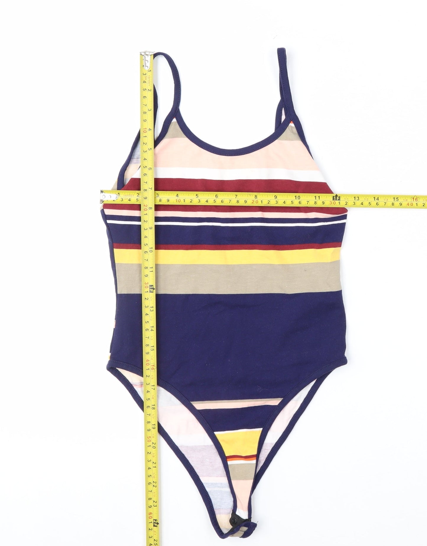 New Look Women’s Multicoloured Striped Camisole Bodysuit Size 8