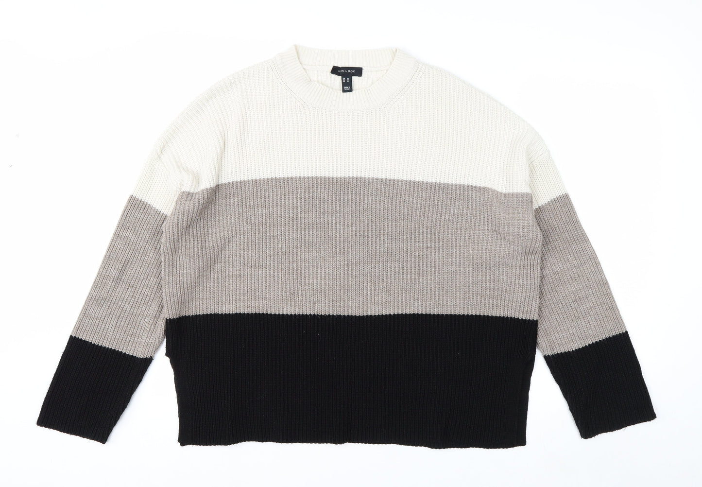 New Look Women’s Multicoloured Chunky Knit Pullover Jumper Size M