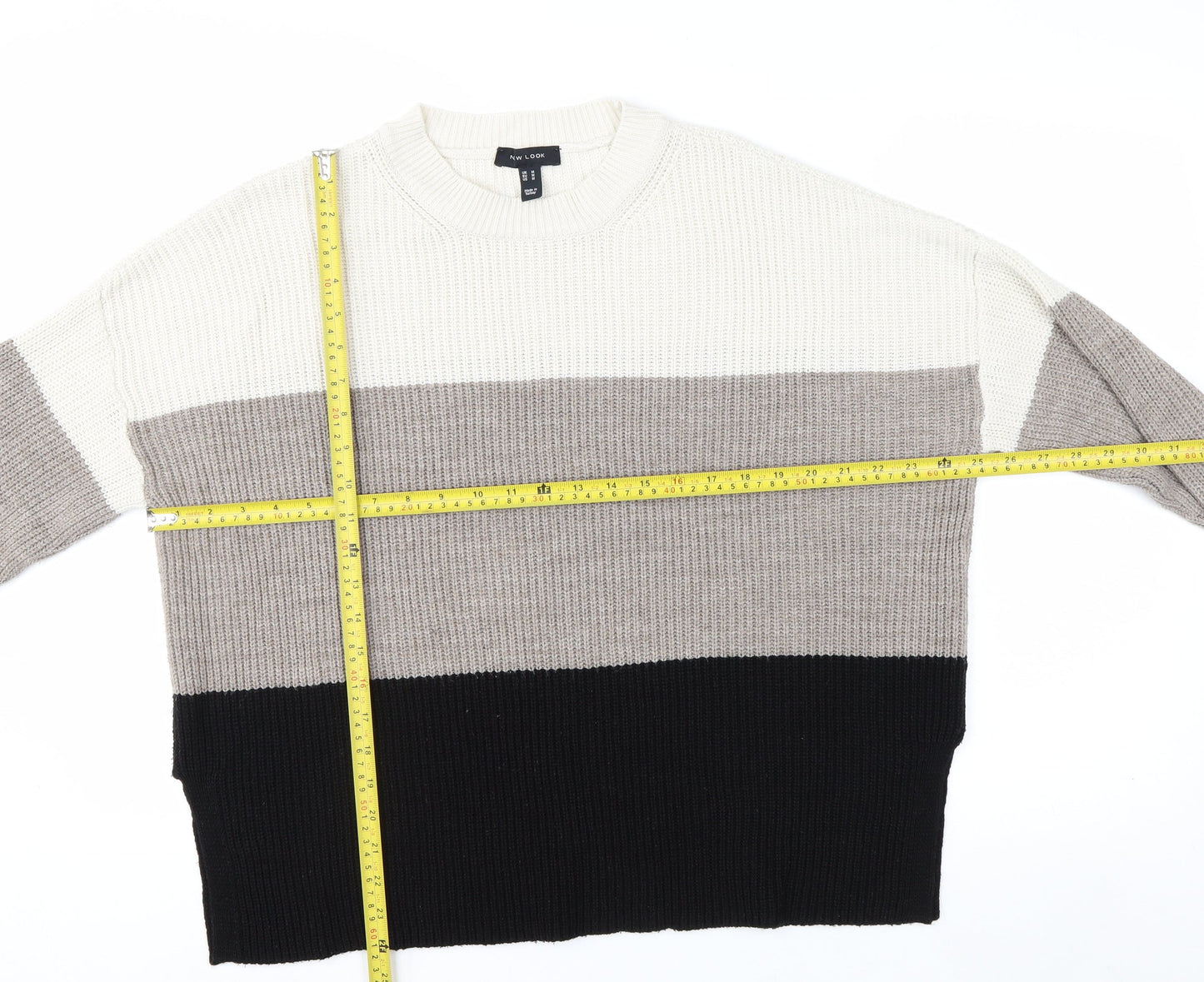 New Look Women’s Multicoloured Chunky Knit Pullover Jumper Size M