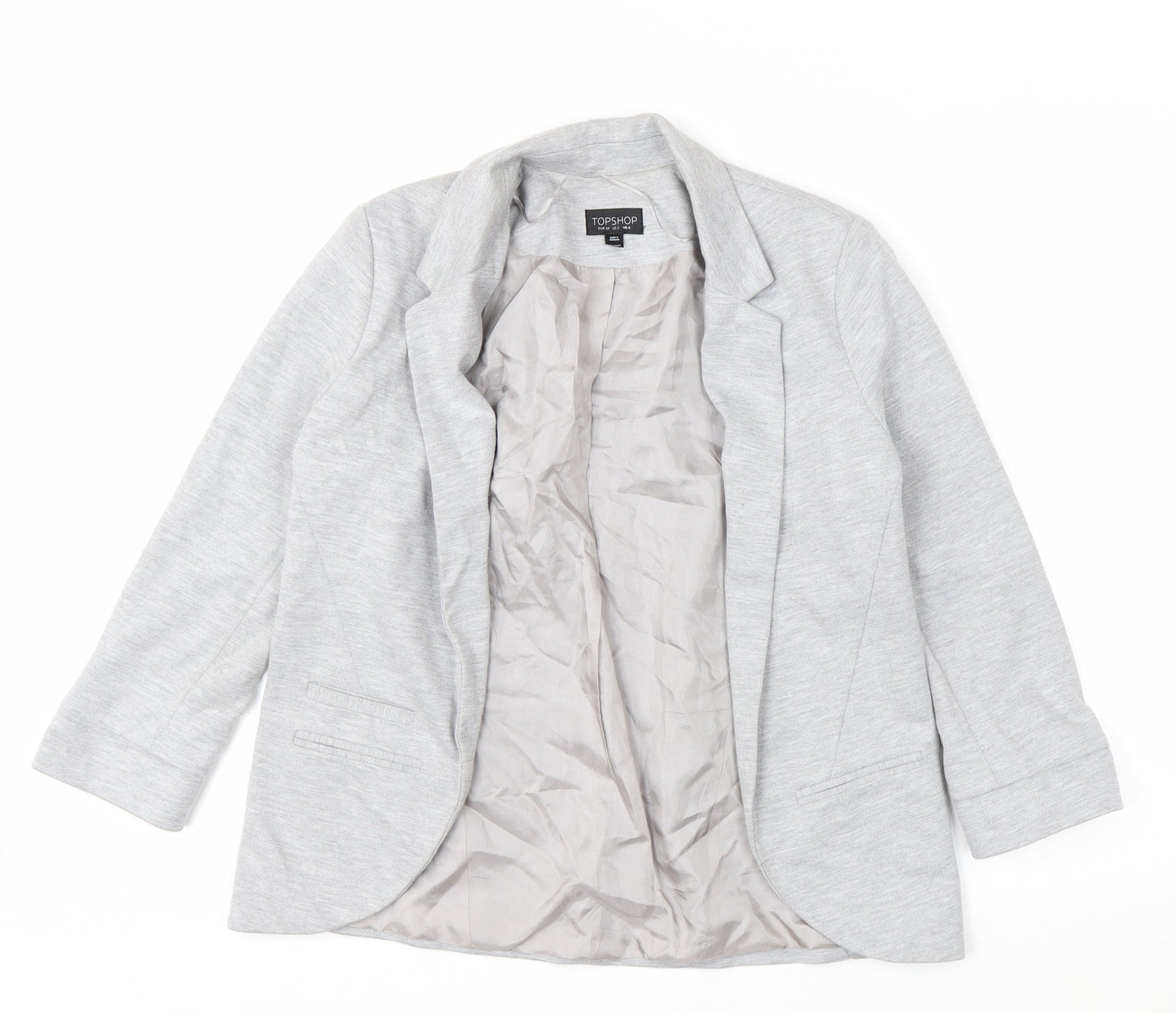 Topshop Women Grey UK 6 Classic Single-Breasted Blazer