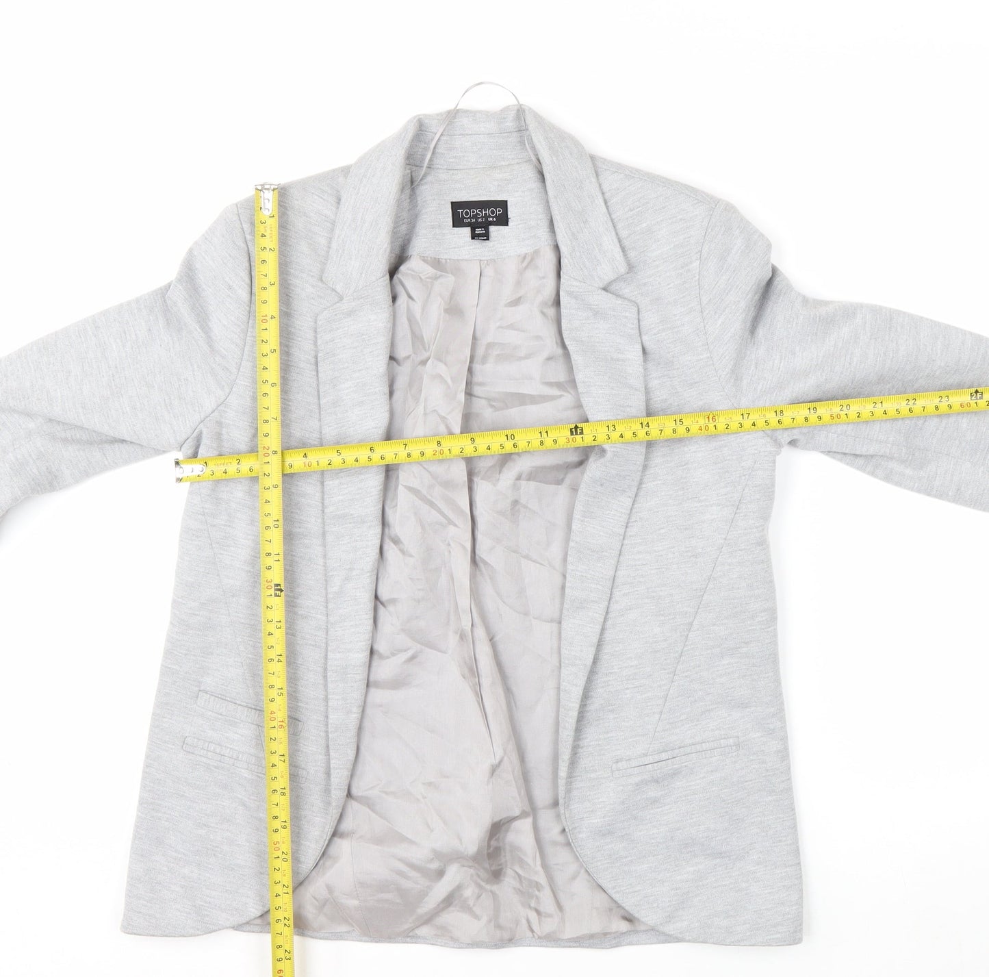 Topshop Women Grey UK 6 Classic Single-Breasted Blazer