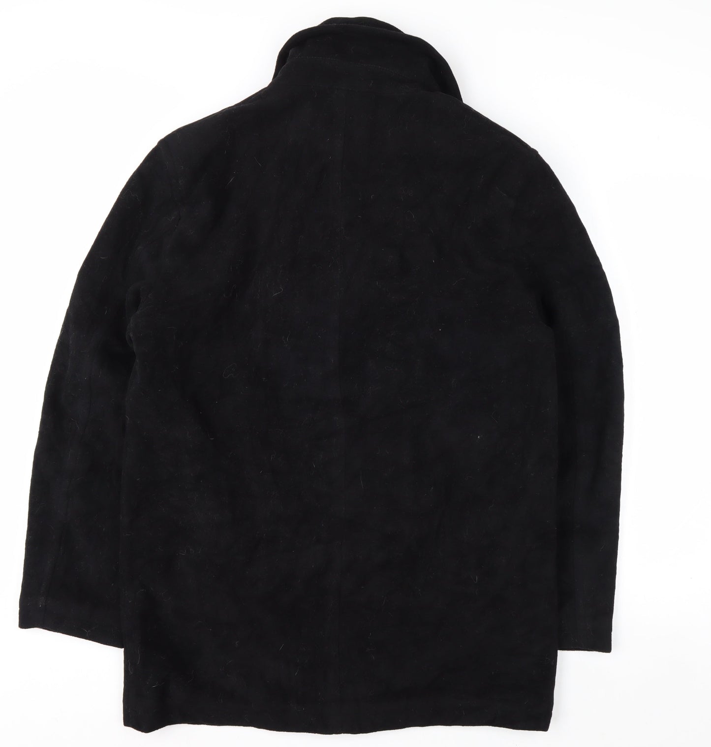 Chaps Men's Black Wool Blend Long Overcoat Size S