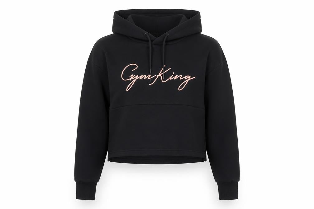 Gym King Womens Black Size 8 Cropped Pullover Hoodie