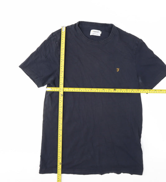 Farah Men's Blue M Crew Neck Organic Cotton T-Shirt