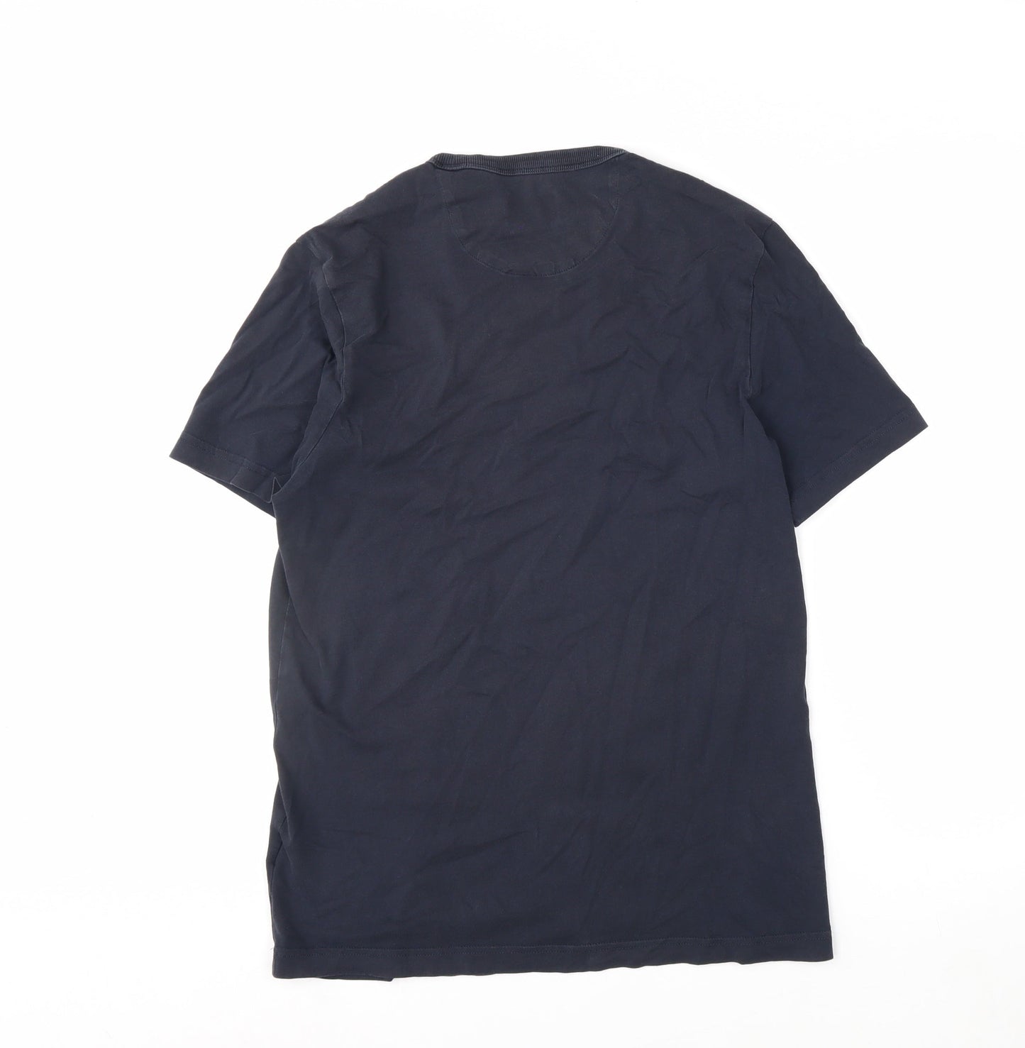 Farah Men's Blue M Crew Neck Organic Cotton T-Shirt