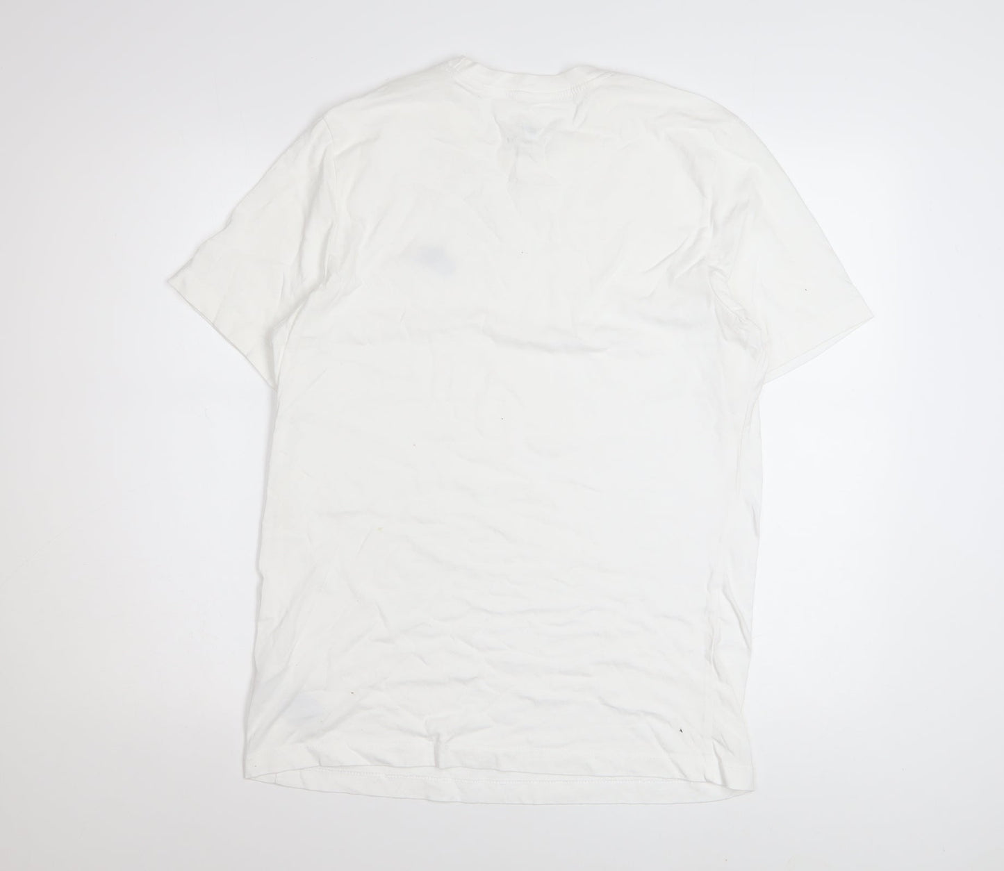 Nike Men's White Cotton Crew Neck Short Sleeve T-Shirt M