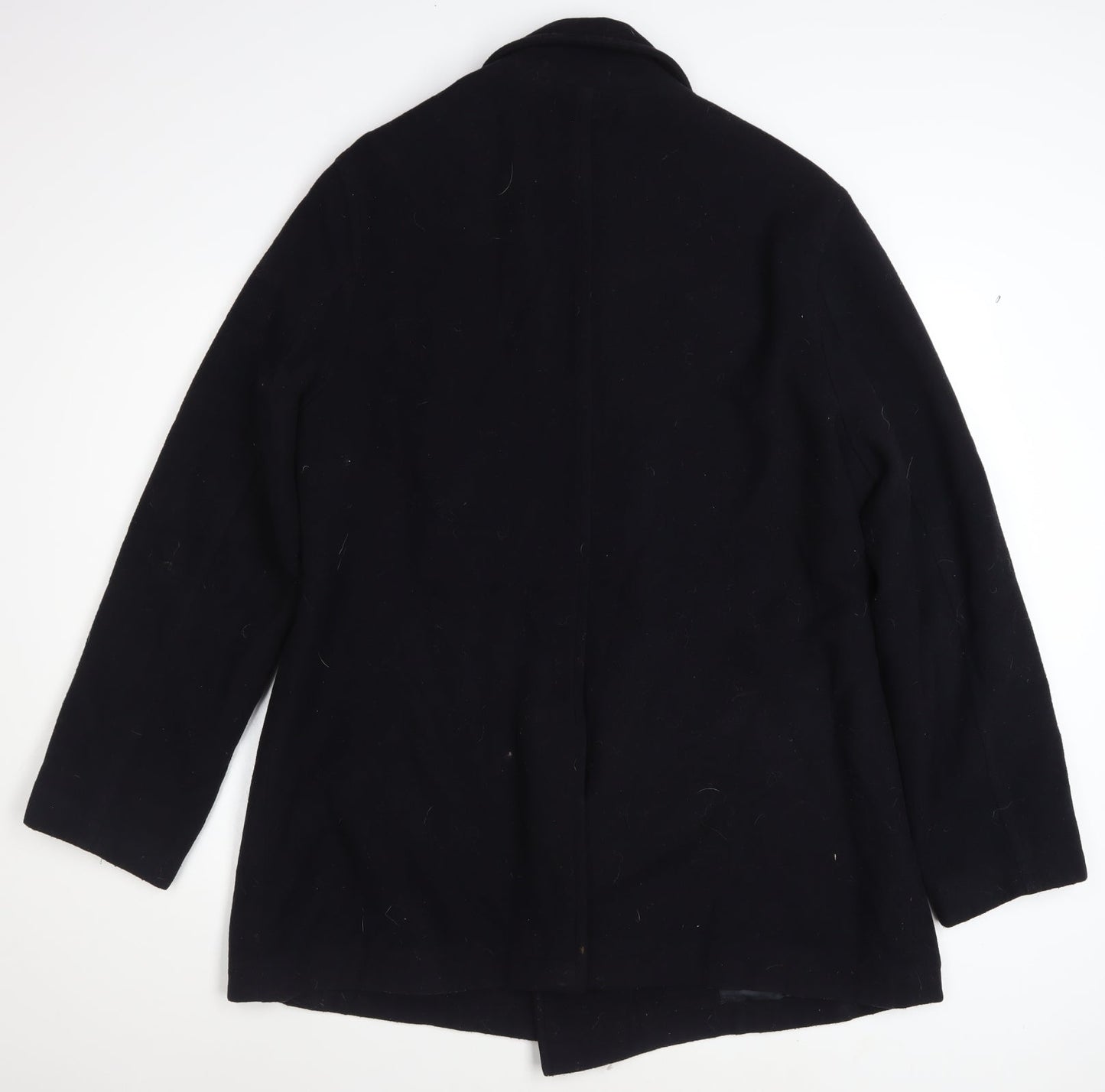 Burton Men Black Wool Cashmere Blend Pea Coat L Classic Fit