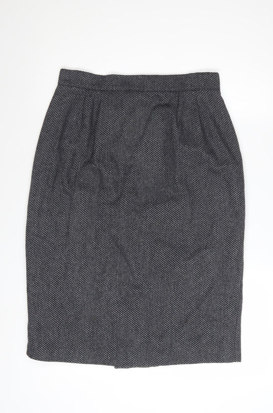 Norman Women Grey Tweed Pencil Skirt Size 12 Vintage Workwear
