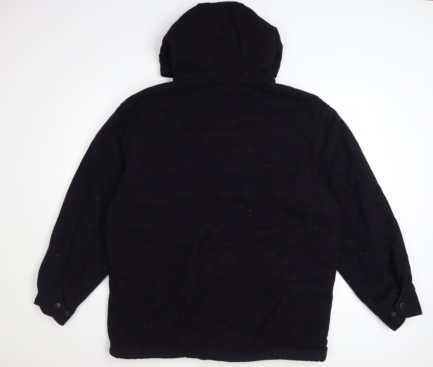 Abercrombie & Fitch Men's Black Wool Blend Hooded Parka Jacket M