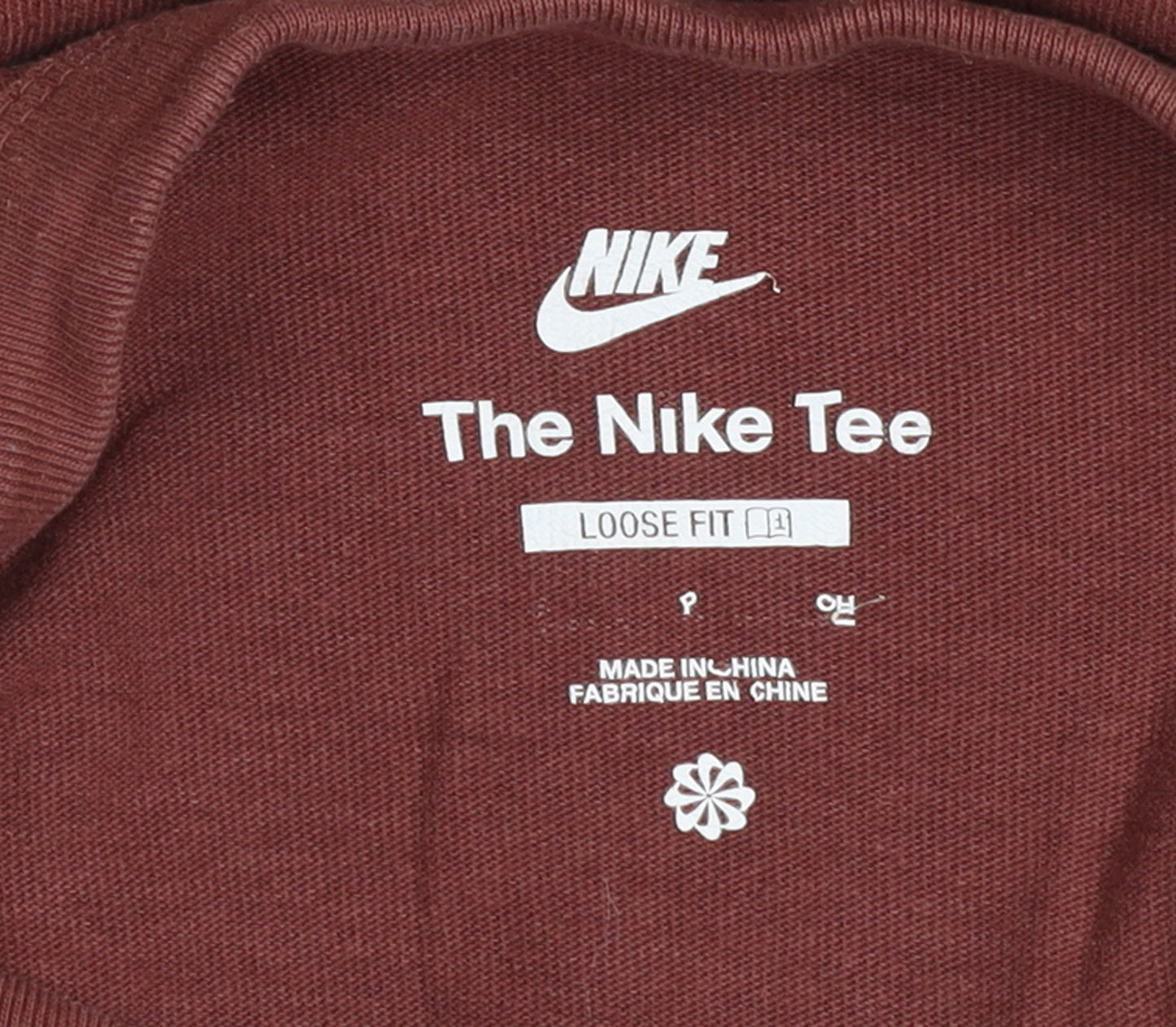 Nike Men's Brown Loose Fit Crew Neck Cotton T-Shirt Size L