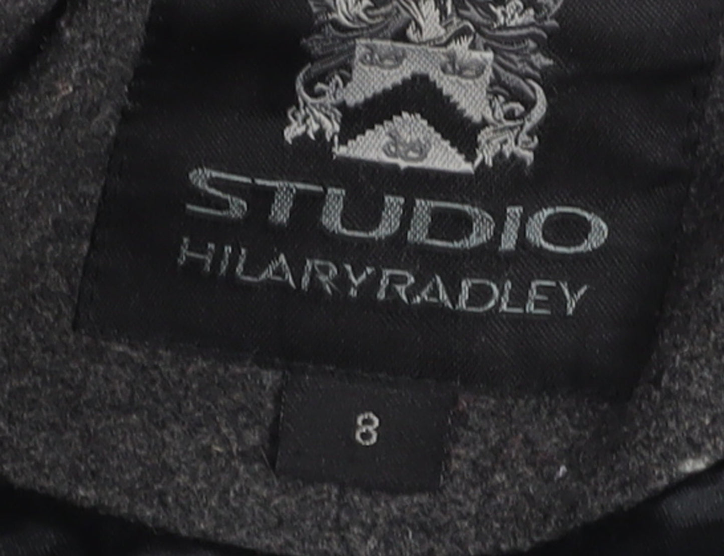 Hilary Radley Women’s Grey Wool Blend Hooded Overcoat Size 8
