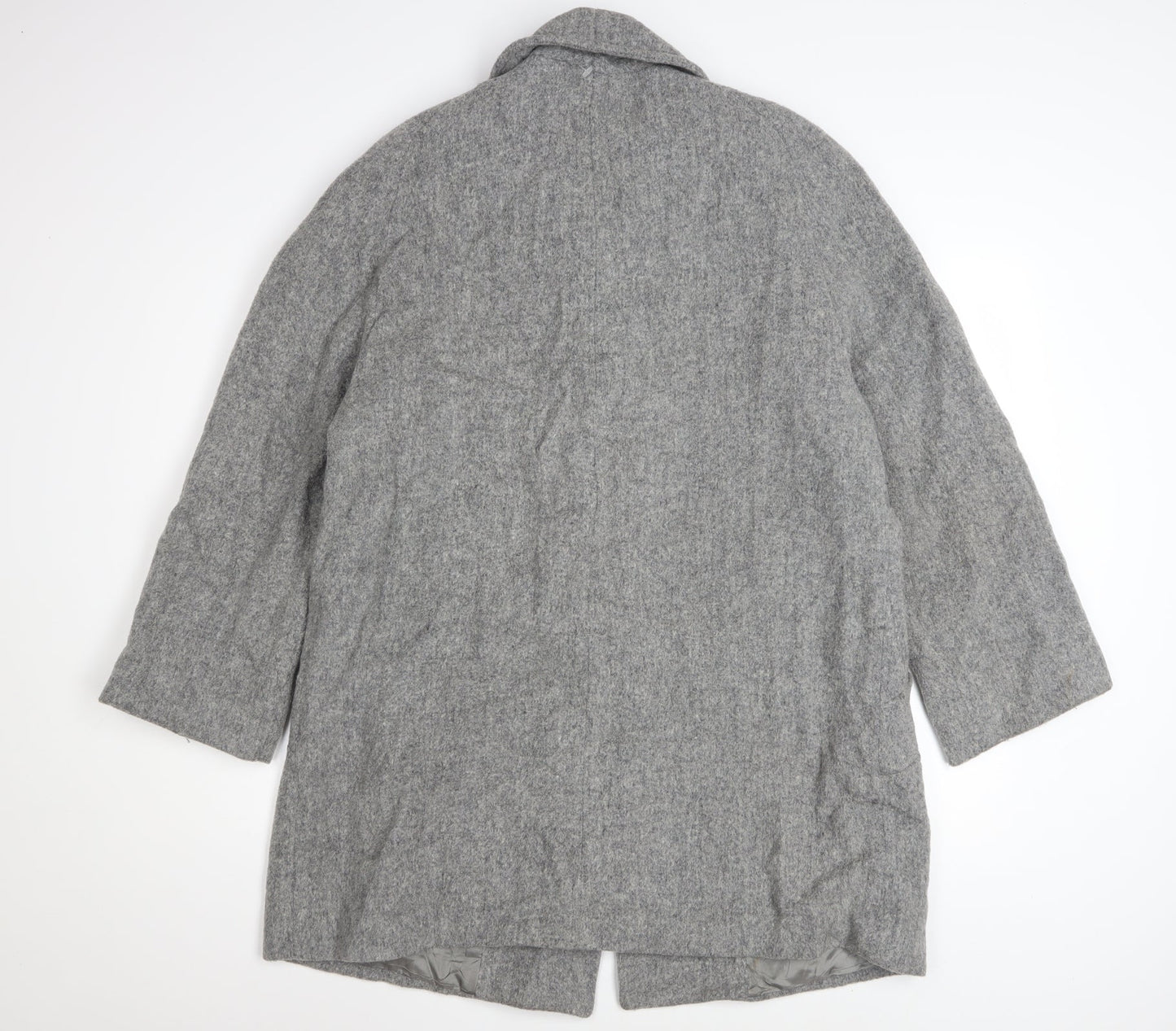 Cabin Creek Women's Grey Wool Blend Mid-Length Coat Size 12 Button Front