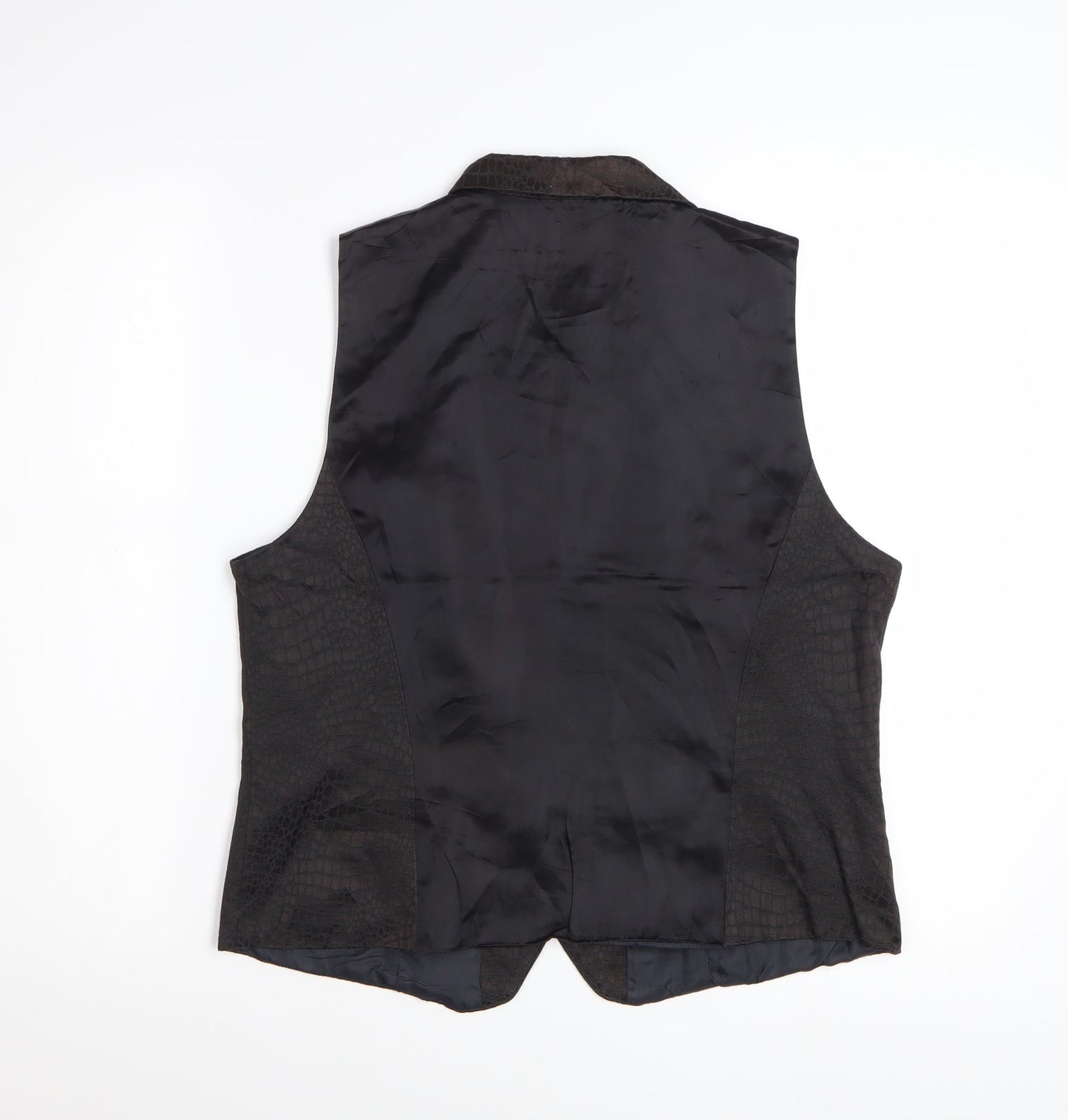 Norton McNaughton Black Cotton Blend Sleeveless Suit Waistcoat Size 12