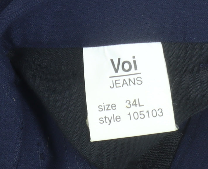 Voi Jeans Men's Blue 34L Slim Fit Chino Trousers