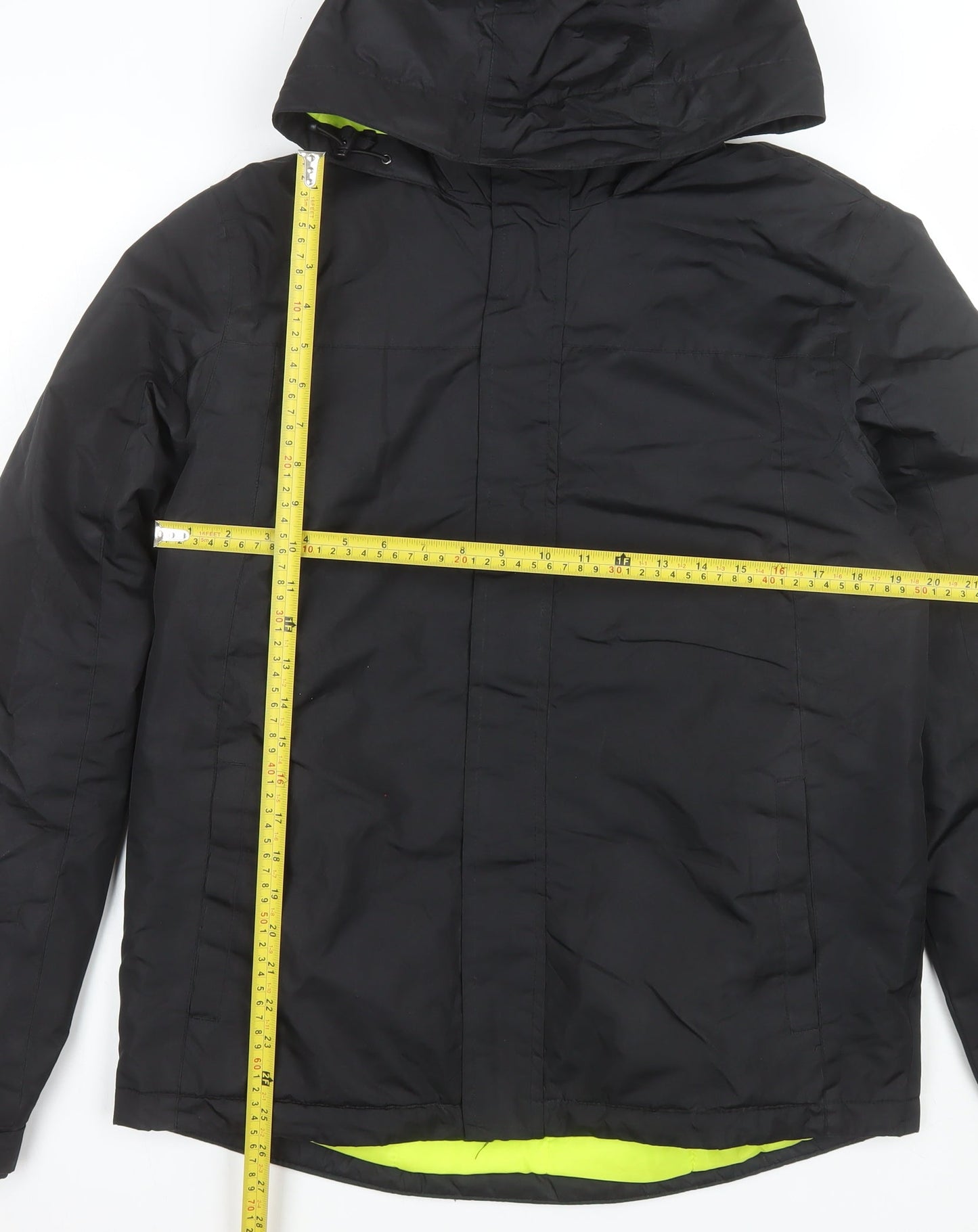 Crivit Men's Black Hooded Puffer Jacket Size 38 Regular Outdoor